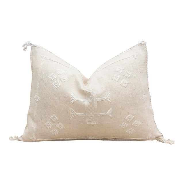 Sidi Sand Silk Rug Lumbar Pillow For Sale