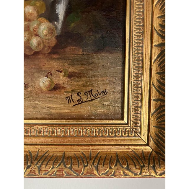1900 - 1909 Antique French Floral Pink Roses Oil Still Life Painting For Sale - Image 5 of 8
