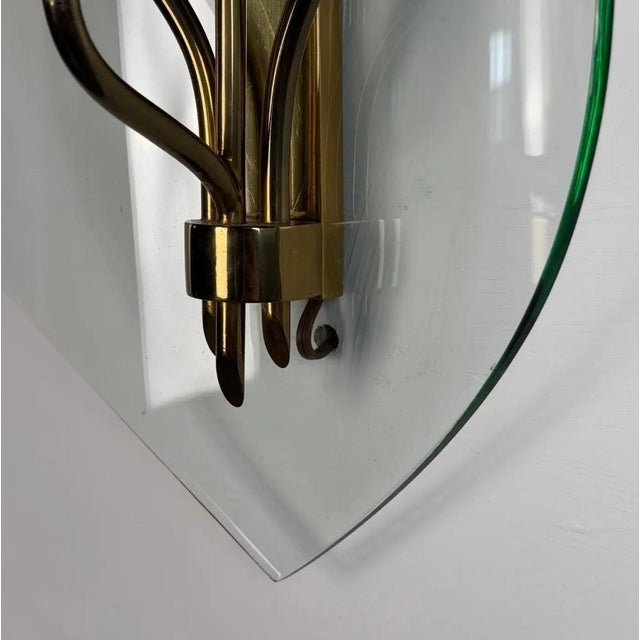 Mid-Century Modern Monumental Pietro Chiesa for Fontana Arte Rare 7-Light Glass Sconces, 1950s For Sale - Image 3 of 15