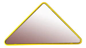 Vintage Italian Triangular Wall Mirror with Yellow Painted Metal Frame by CMP-Padova, 1980s