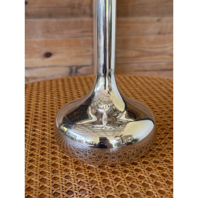 Late 20th Century Vintage Sculptural Silver-Plated Flower Form Candlestick or Bud Vase, Bacillar For Sale - Image 5 of 11