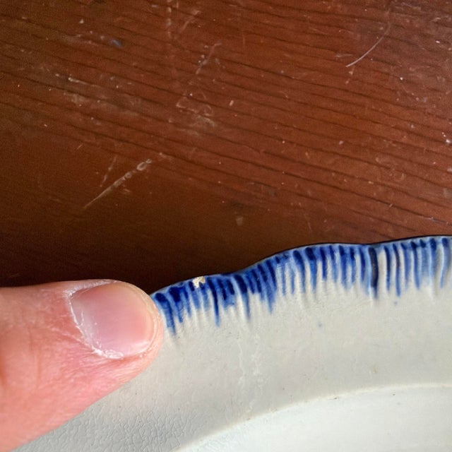 A Very Nice Antique Blue Feather-Edge Pearlware Plate, Circa 1800 For Sale - Image 13 of 13