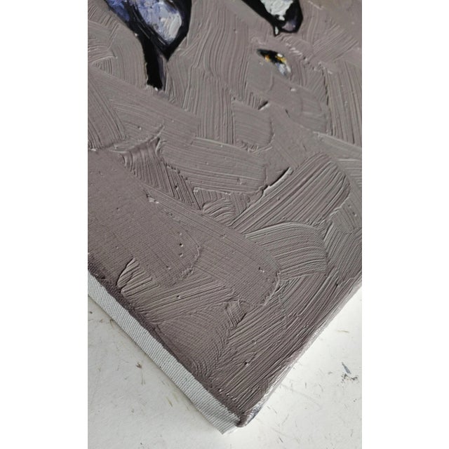 Modern Chickadee Birds Oil Painting For Sale - Image 3 of 3