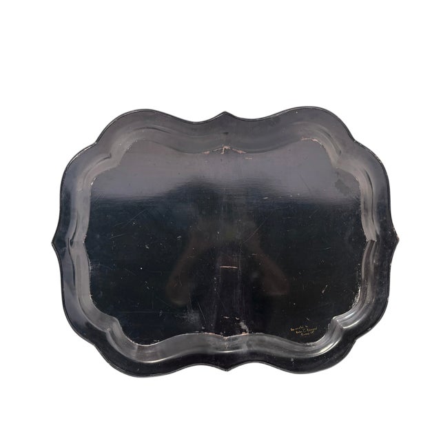 The Erina C. Aylward Barre(1903-1990) Vermont Hand-Painted Toleware Gallery Tray For Sale - Image 9 of 11