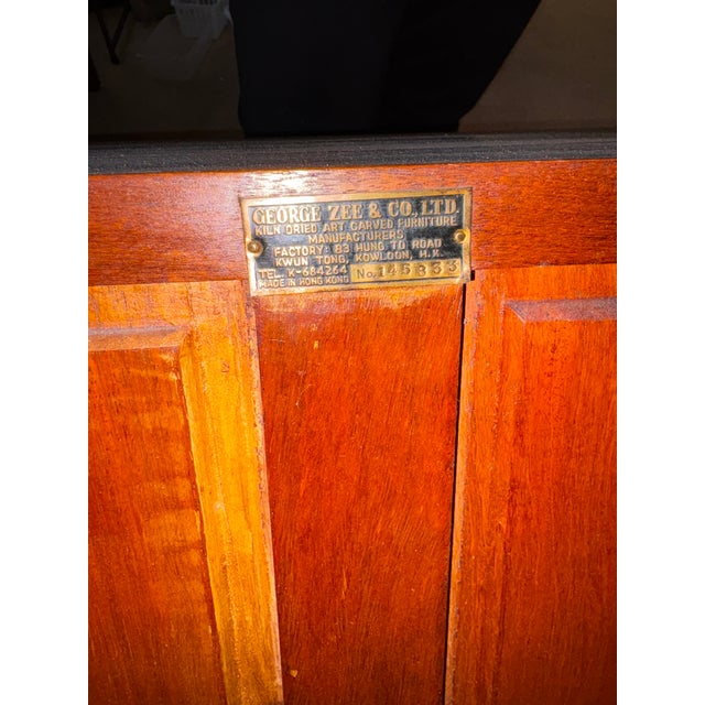 Asian Mid 20th Century George Zee & Co. Solid Kiln-Dried Rosewood Secretary Desk For Sale - Image 3 of 3