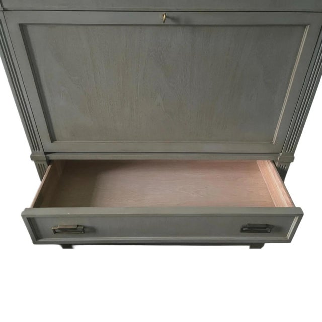 Alice Secretaire in Hand-Painted Grey by Hickory Chair For Sale - Image 4 of 7