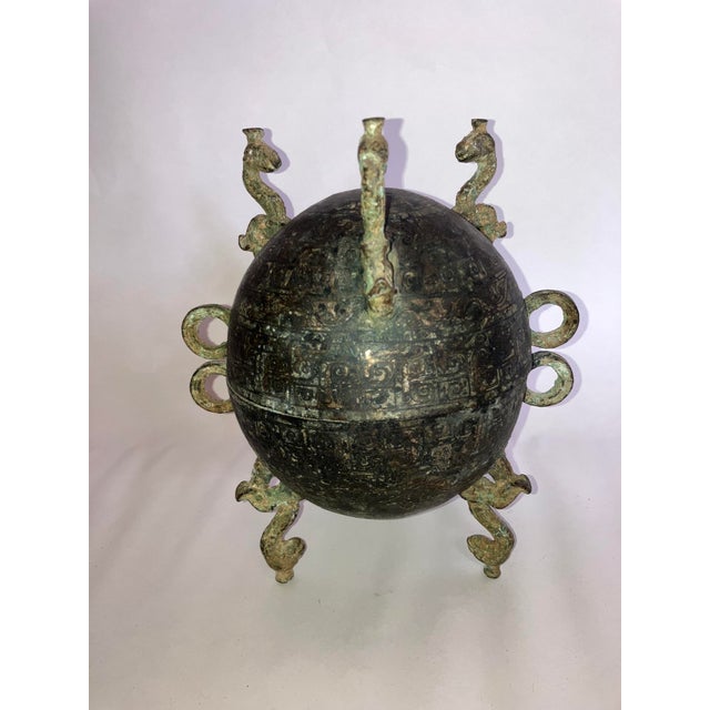 Chinese 19th Century Chinese Bronze Food Container/Vessel For Sale - Image 3 of 11