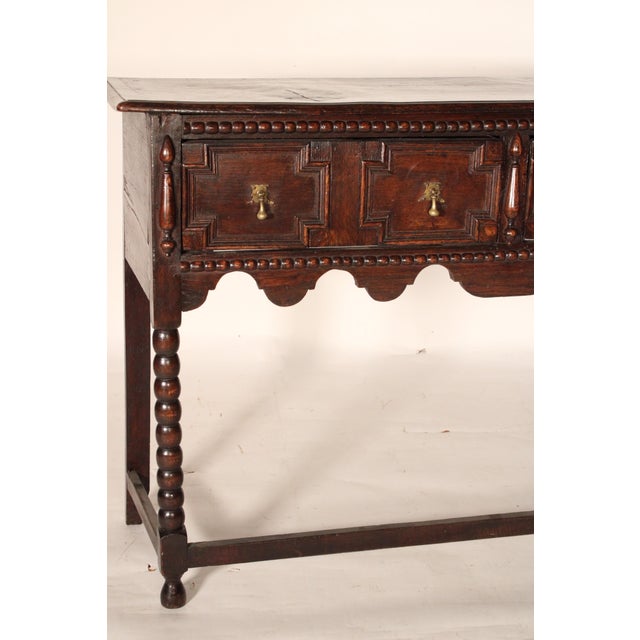 Antique English Jacobean Style Oak Sideboard For Sale In Los Angeles - Image 6 of 11