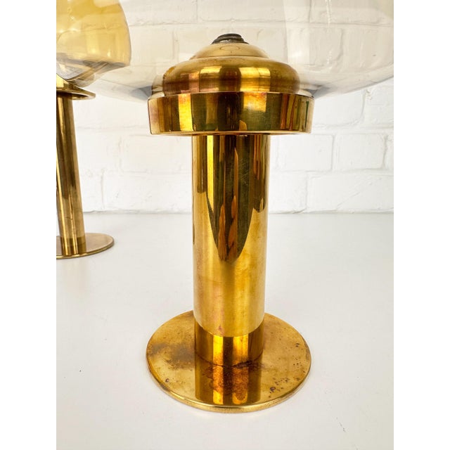 L102/32 Brass and Glass Photophores by Hans-Agne Jakobsson for Markaryd, Sweden, 1970s, Set of 2 For Sale - Image 9 of 14
