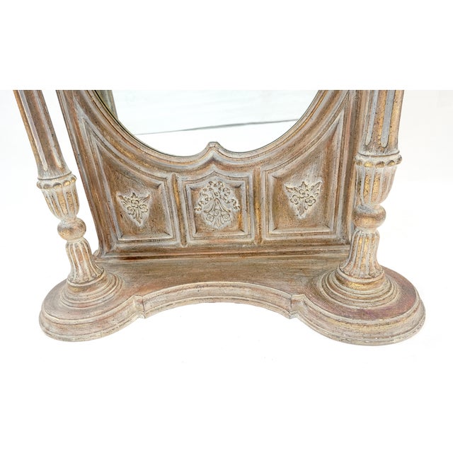 Very Fine Carved & Gilt Wood Pier Mirror Built in Pedestals Flower Stands MINT! For Sale - Image 12 of 13
