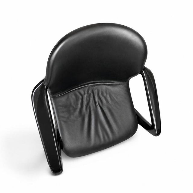 Kangaroo Z-Chairs with Black Leather Upholstery by Ernst Moeckl for Horn Collection, 1960s, Set of 4 For Sale - Image 10 of 18