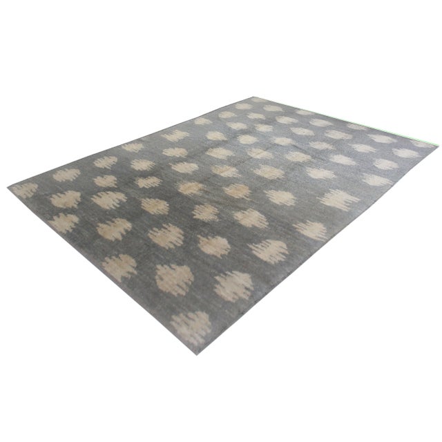 Beautiful handmade Ikat rug. It's woven in by Aara Rug hands. This rug is made of 75% wool and 25% cotton. This piece with...