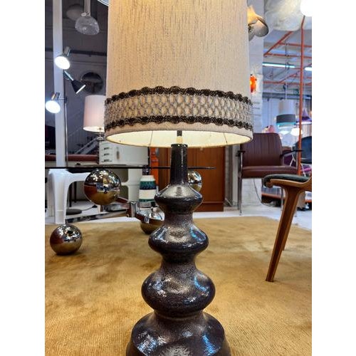 Floor Lamp in Dark Brown Beige Ceramic from EEA Leuchten For Sale - Image 4 of 11
