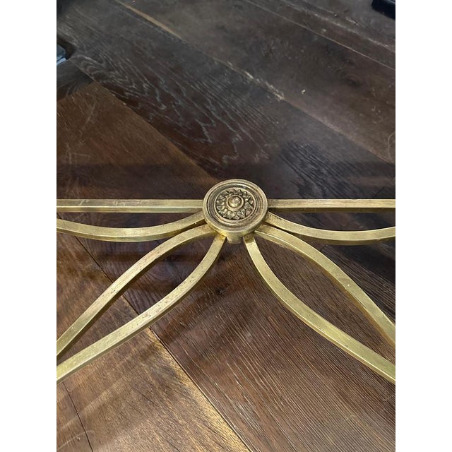 Large French Brass Demi-Lune Console Table, 1960 For Sale - Image 12 of 17