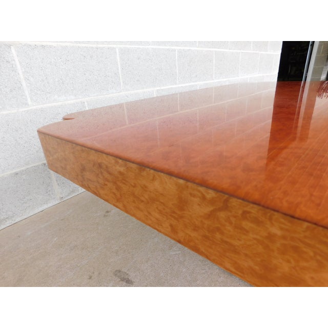 Brown Custom Italian Burl Wood Art Deco Influence 2 Pc Cocktail Table 42" X 42" For Sale - Image 8 of 18