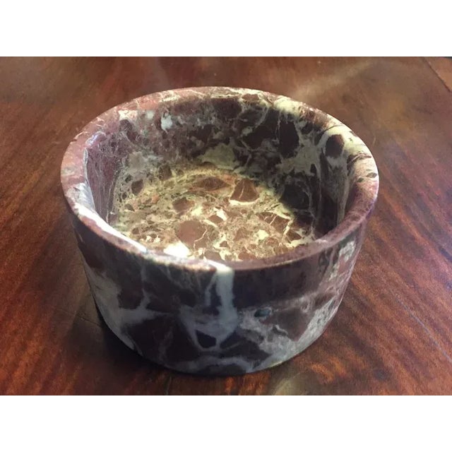 Ceramic Mid-Century Modern Italian Rouge Marble Wine Bottle Coaster or Bowl For Sale - Image 7 of 13