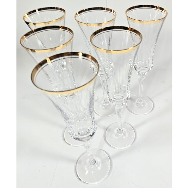 Mikasa Leggy Hollywood Regency Champagne Flutes- Set of Six For Sale - Image 4 of 9