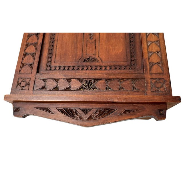 Brown Art Nouveau Kerfschnitt Wall Cabinet, 1900s For Sale - Image 8 of 9