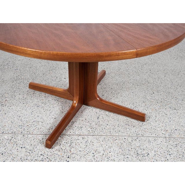 Midcentury Modern Danish Round Teak Dining Table with Two Extensions, 1960s For Sale - Image 4 of 13