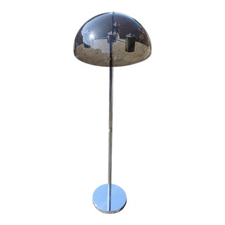 1960s Mid-Century Modern Space Aged Smoked Lucite & Chrome Floor Lamp For Sale