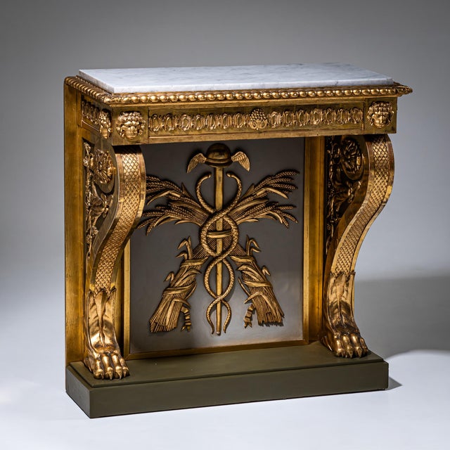 Traditional Empire Wall Console by P. G. Bylander, 1800s For Sale - Image 3 of 12