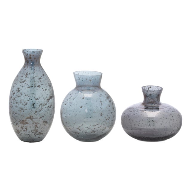 Bubbled Glass Bud Vase (Set of 3) For Sale