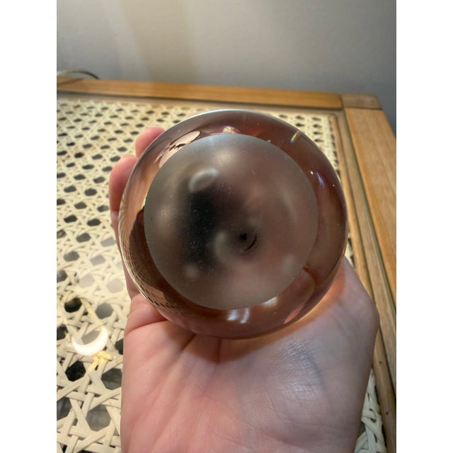 Abstract Late 20th Century Karg Art Glass Paperweight With Brown Swirls and Controlled Bubbles For Sale - Image 3 of 4