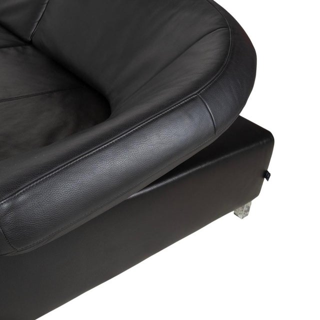 Animal Skin Butterfly Corner Sofa in Black Leather from Ewald Schillig For Sale - Image 7 of 18