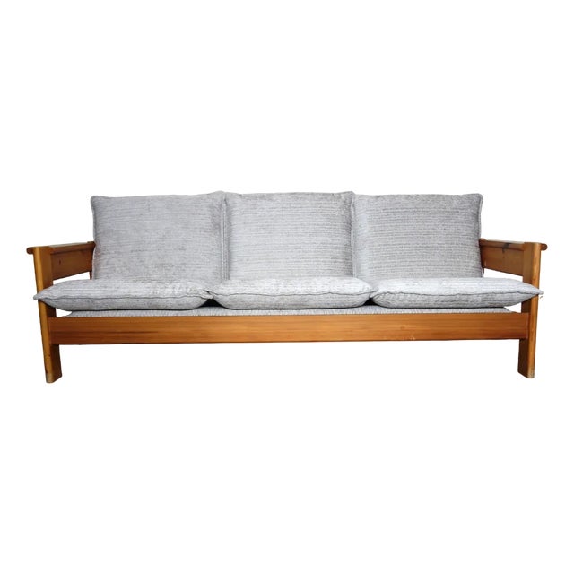 Brutalist Pine Sofa, France, 1960s For Sale