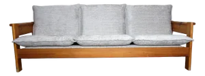 Brutalist Pine Sofa, France, 1960s