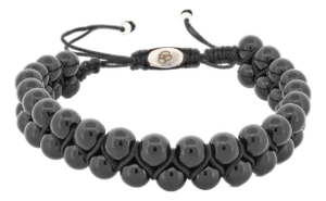 Black Onyx Self Control Beaded Woven Bracelet