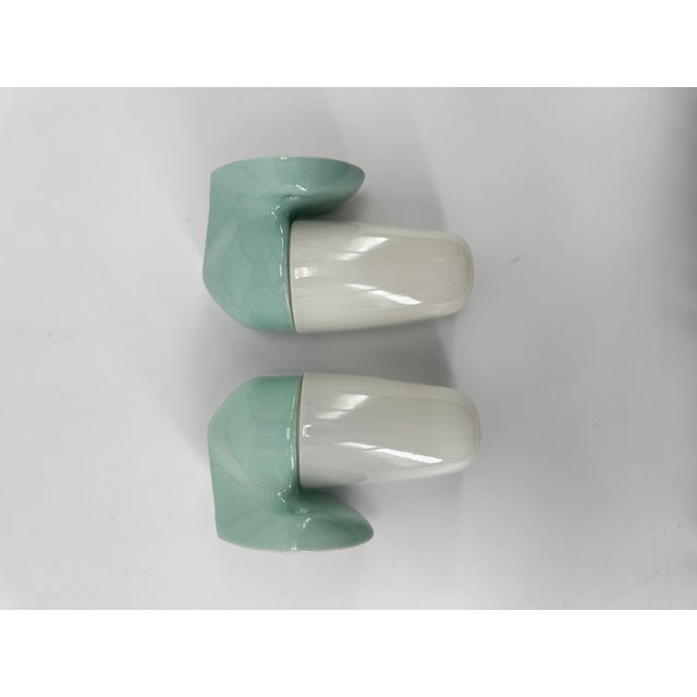 Ceramic Aqua Blue Green Wall Lamp by Wilhelm Wagenfeld for Lindner, 1958 For Sale - Image 6 of 14