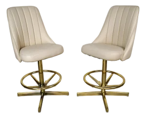 Mid-Century Modern Chromcraft Counter Stools - A Pair