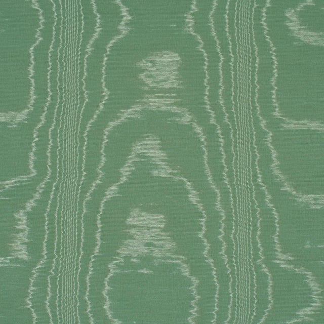 Traditional Schumacher Washington Moiré Fabric In Green For Sale - Image 3 of 5