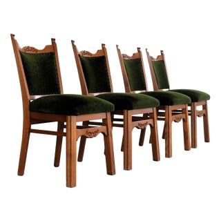 Art Deco Dining Chairs, 1940s, Set of 4 For Sale