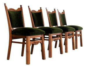 Art Deco Dining Chairs, 1940s, Set of 4