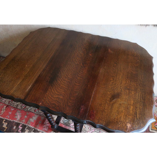 Spanish Patinated Extendable Farmhouse Dining Table in Oak, 1900s For Sale - Image 11 of 12