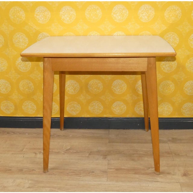 Tan Vintage Kitchen Table in Wood, 1950s For Sale - Image 8 of 11