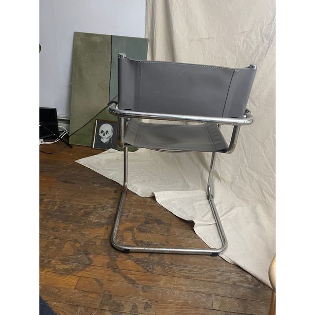 1960s Loewenstein Oggo Leather and Chrome Accent Chair For Sale In New York - Image 6 of 9