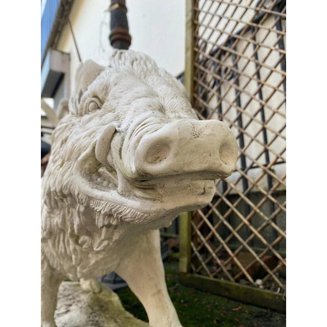 2000 - 2009 Large Cast Stone Wild Boar Garden Sculpture For Sale - Image 5 of 18