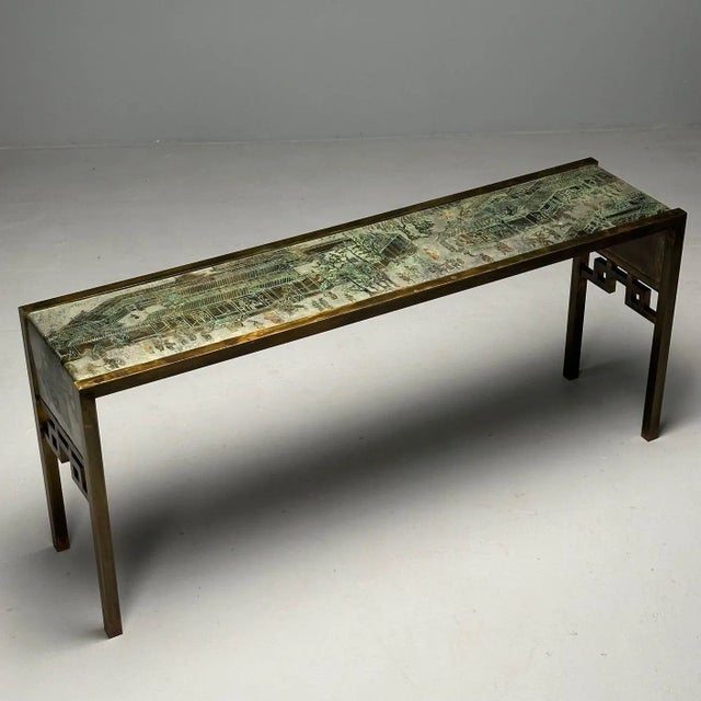 Philip & Kelvin LaVerne, Large Spring Festival Console Table, Bronze, 1960s For Sale - Image 4 of 12