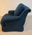 Shabby Chic Custom Ethan Allen Rolled-Arm Skirted Armchair in Navy With Rope Trim For Sale - Image 3 of 9