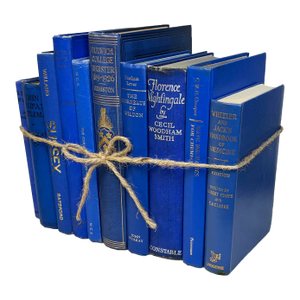 Decorative Books - Vintage Royal Blue Book Bundle - 1 Foot of Blue Books