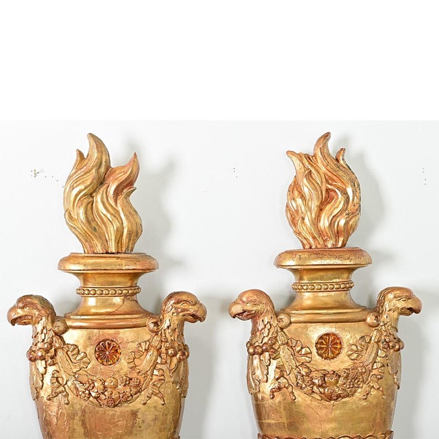19th Century Italian Pair of 19th Century Giltwood Appliqués For Sale - Image 5 of 12