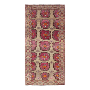 Antique Kurdish Gallery Runner With Tribal Design in Repeating Medallions 5'1 X 10'10