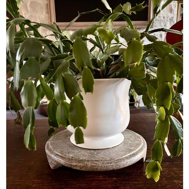 Stone Late 20th Century Natural Unpolished Gray Marble Footed Plateau/Riser/Cheese Board For Sale - Image 7 of 15