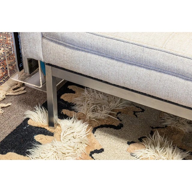 Vintage Mid-Century Modern Florence Knoll Tufted Sofa With Chrome Frame For Sale - Image 9 of 9