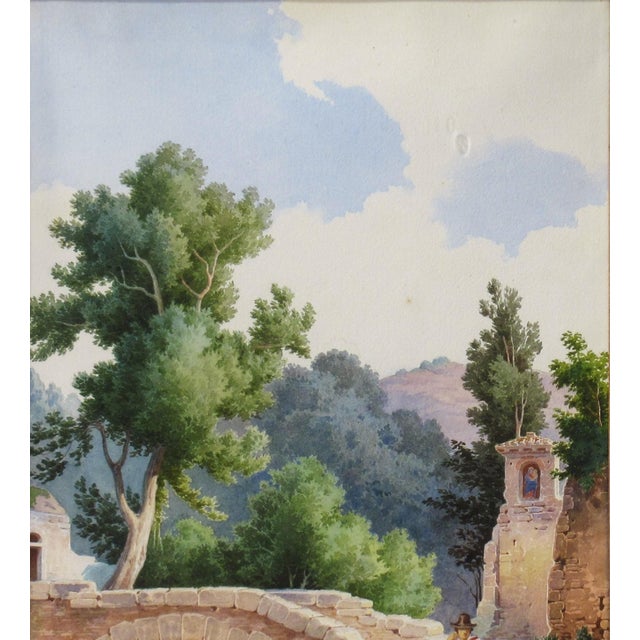 Green Roberto Gigli, Italian Village Scene II, Circa 1880 For Sale - Image 8 of 11