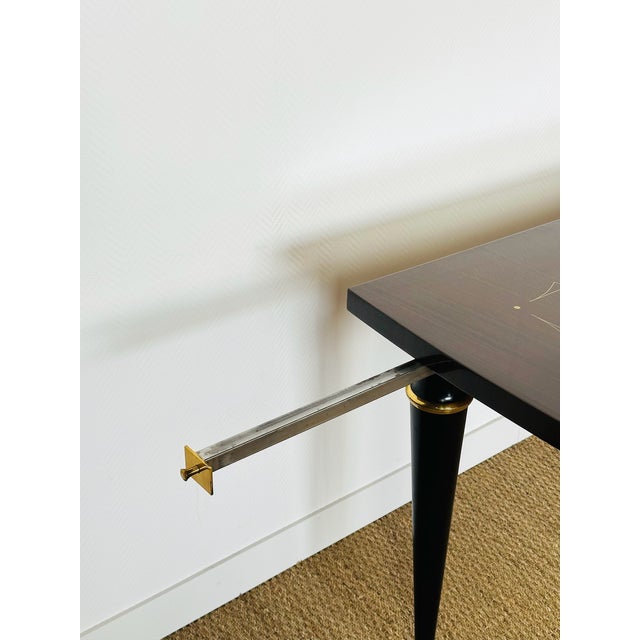 Black Modern Extendable Dining Table in Maccassar Ebony, 1950s For Sale - Image 8 of 17