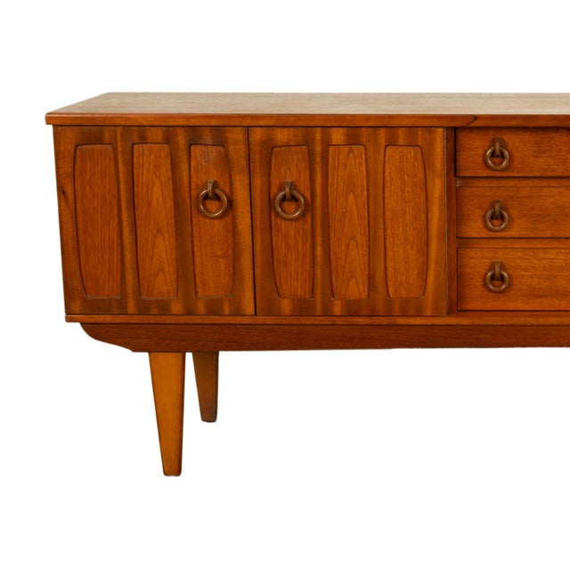 1960s Mid Century Modern Danish Style Teak Credenza Sideboard Buffet Bar Cabinet 1960s For Sale - Image 16 of 17